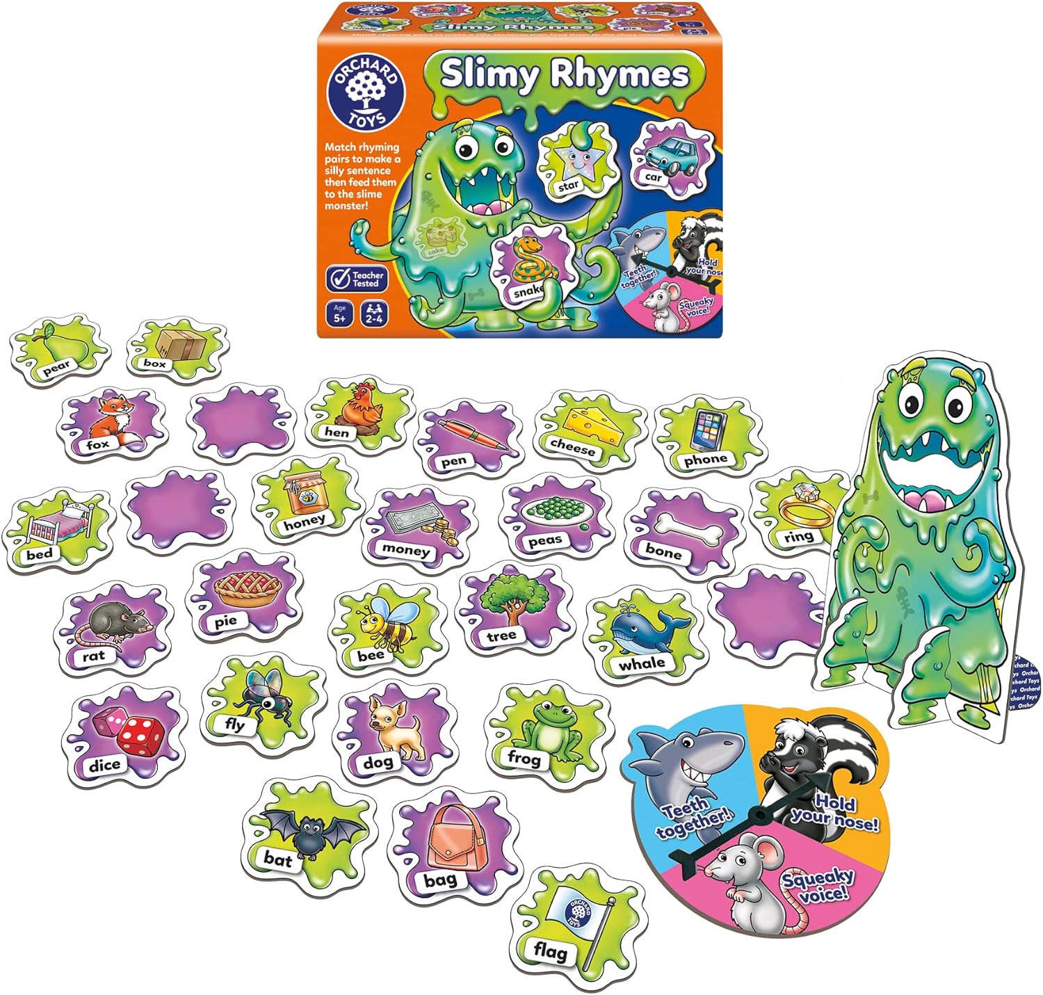 Orchard Toys Slimy Rhymes Game, Educational Rhyming Game, Helps Teach Rhyming Words, Literacy Game, Educational Game, Age 5 Years +