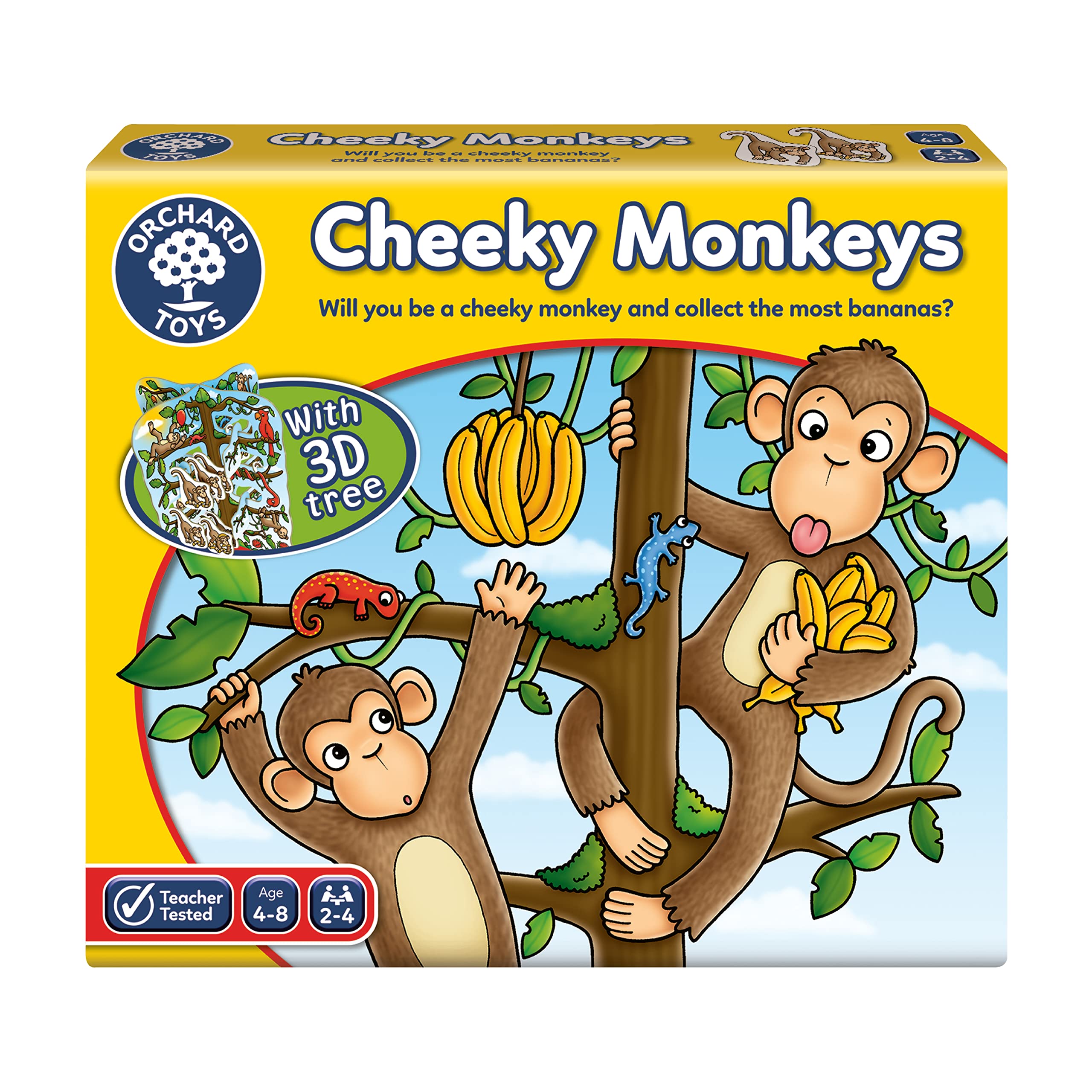 Orchard Toys Cheeky Monkeys Family Game, A Fun Game of Chance, Perfect for Kids Age 4-8, Educational Toy Single