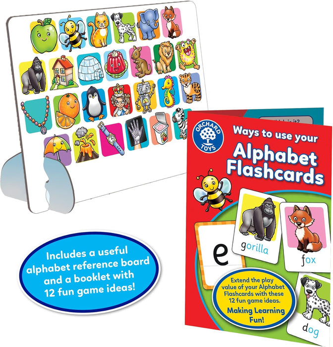 Orchard Toys Alphabet Flashcards, 26 Educational Double-sided Flashcards, Teach the Letters of the Alphabet, Perfect for Kids Age 3-7, Educational Toy, Kiwi Lime Green