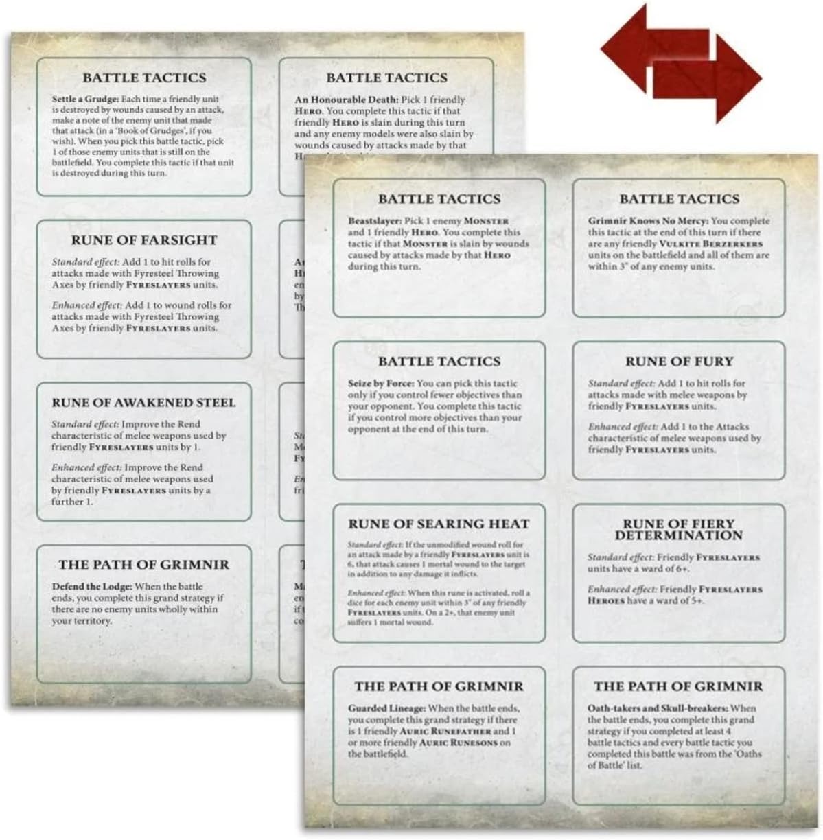 Games Workshop - Age of Sigmar - WARSCROLL CARDS: Fyreslayers (2022 Edition