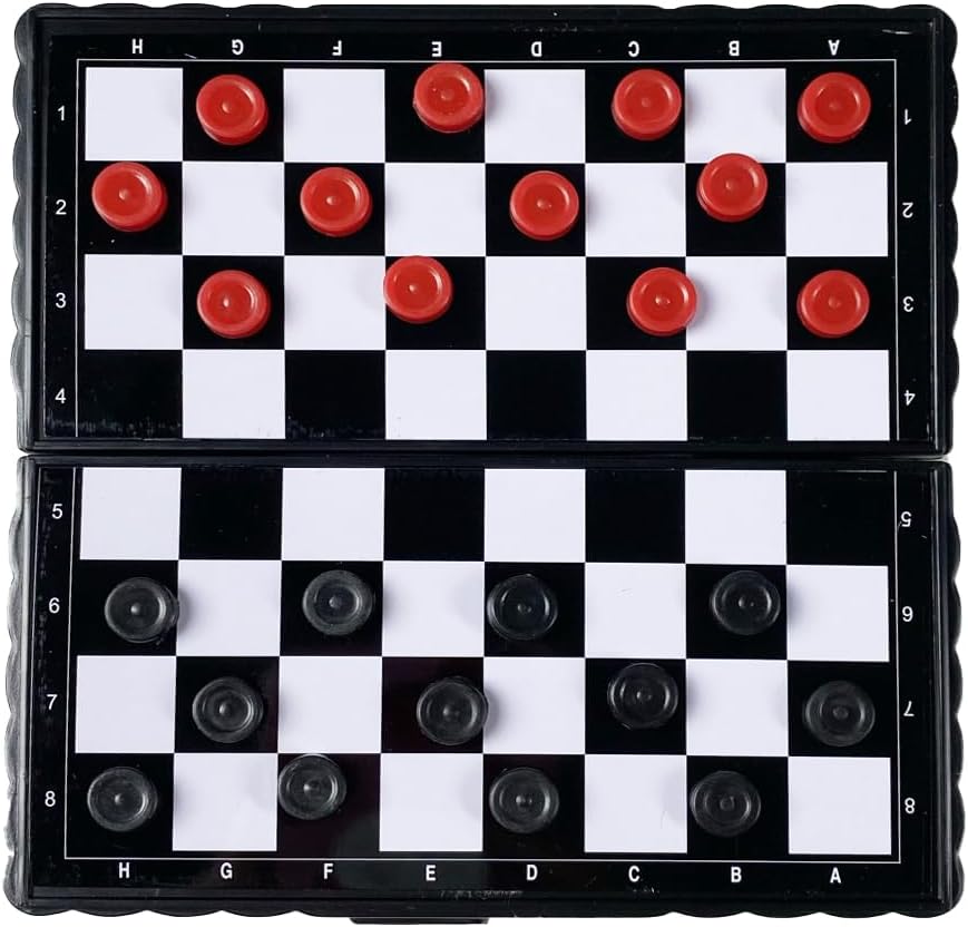 Paul Lamond Games Magnetic Travel Draughts Game, Black