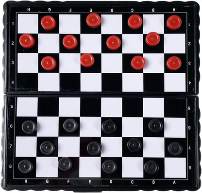 Paul Lamond Games Magnetic Travel Draughts Game, Black