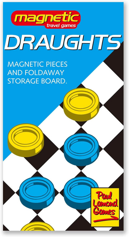 Paul Lamond Games Magnetic Travel Draughts Game, Black
