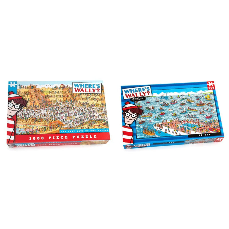 Paul Lamond Where’s Wally The Last Day of The Aztecs Puzzle (1000-Piece) & Where's Wally At sea Puzzle (250-Piece)