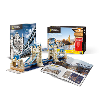 University Games 7655 Games National Geographic Tower Bridge 3D Puzzle, Multicolored