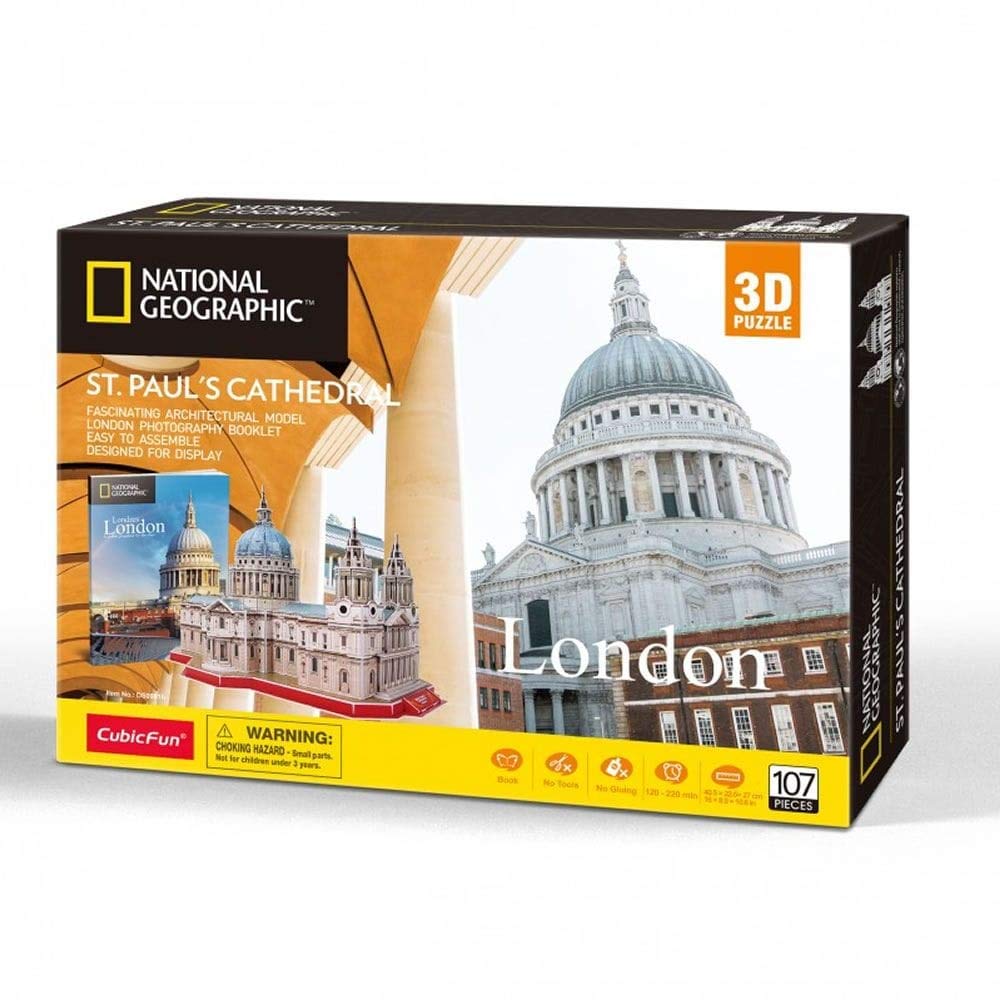 University Games 7665 National Geographic St Pauls 3D Puzzle, Multicolored