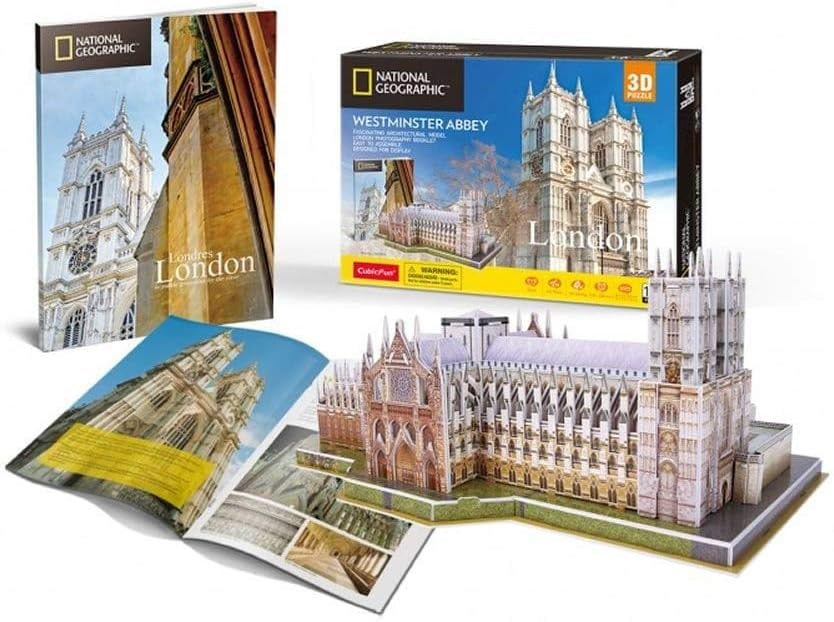 University Games 7685 National Geographic Westminster Abbey 3D Puzzle, Multicolored