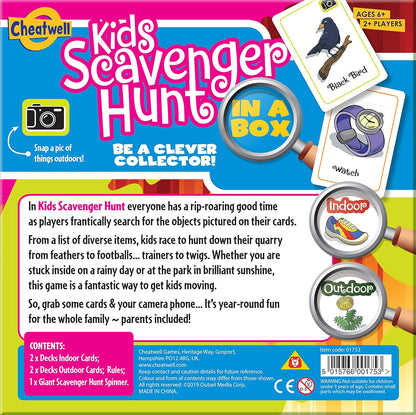 Kids Scavenger Hunt - Children's Game - Ages 6+ - Indoor and Outdoor Scavenger Hunt Game - Develops Gross Motor Skills - for 2 or More Players Individually or Team Play