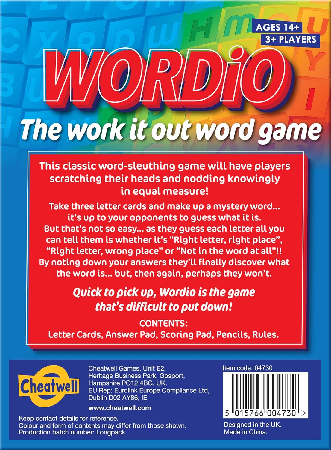 Cheatwell Games Wordio | The Work It Out Word Game