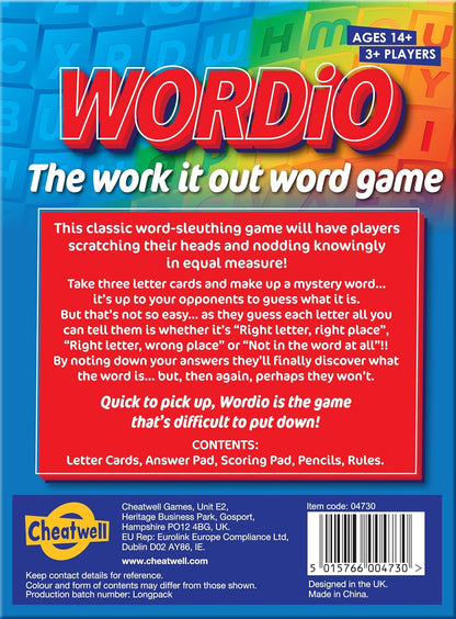 Cheatwell Games Wordio | The Work It Out Word Game