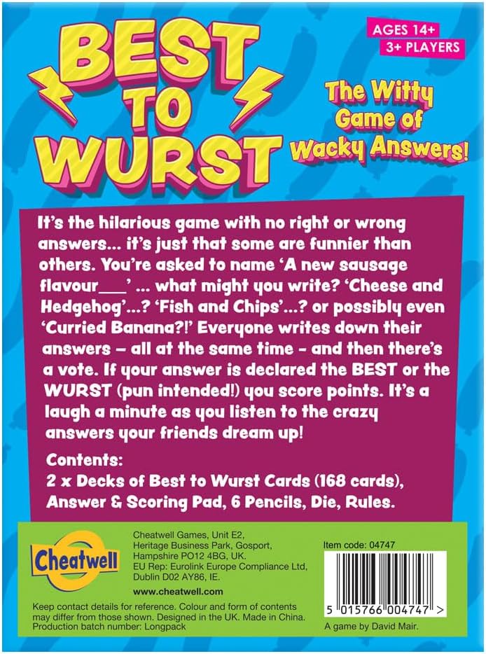 Best to Wurst | The Witty Game Of Whacky Answers