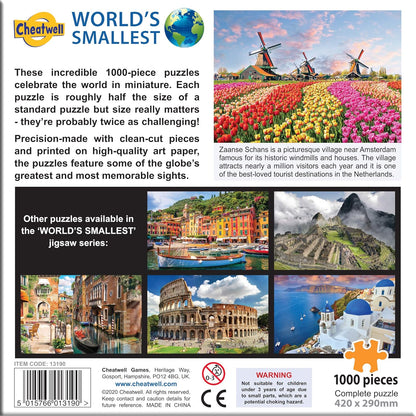 Cheatwell Games World's Smallest 1000 Piece Puzzle Dutch Windmills