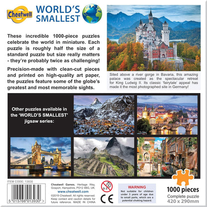Cheatwell Games 13930 World's Smallest 1000 Piece Jigsaw Puzzle Neuschwanstein Castle, Various