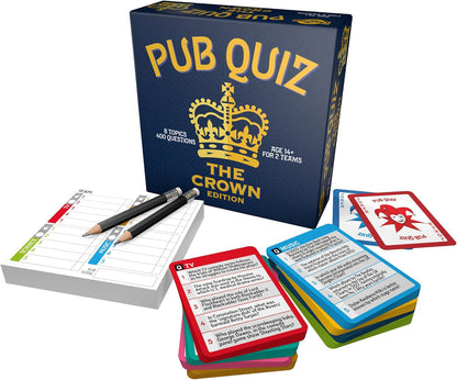Cheatwell Games The Crown Pub Quiz – 400 Fragen – mit Antwortblock und Bleistiften – ab 14 Jahren