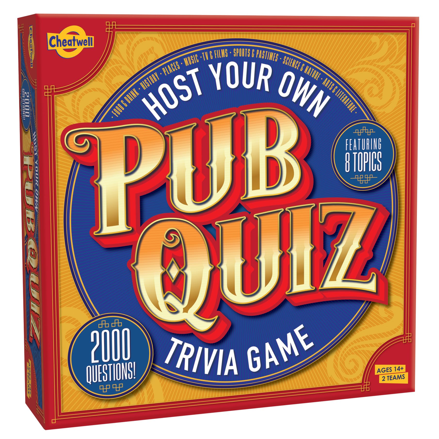 Cheatwell Games Host Your Own Pub Quiz - 2000 Trivia Questions Written For British Pub Quizzers - With Score Chart, Answer Pads & Pencils, ages 14+
