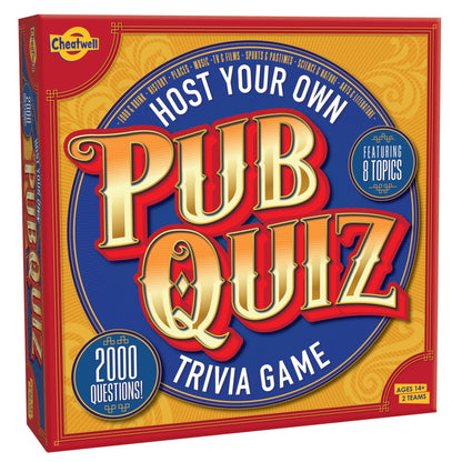 Cheatwell Games Host Your Own Pub Quiz - 2000 Trivia Questions Written For British Pub Quizzers - With Score Chart, Answer Pads & Pencils, ages 14+