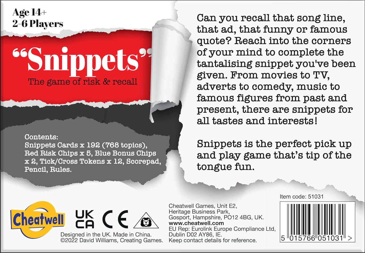 Cheatwell Games Snippets