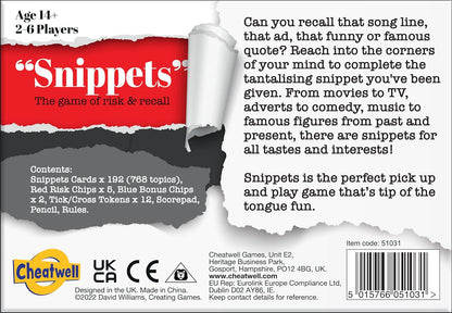 Cheatwell Games Snippets