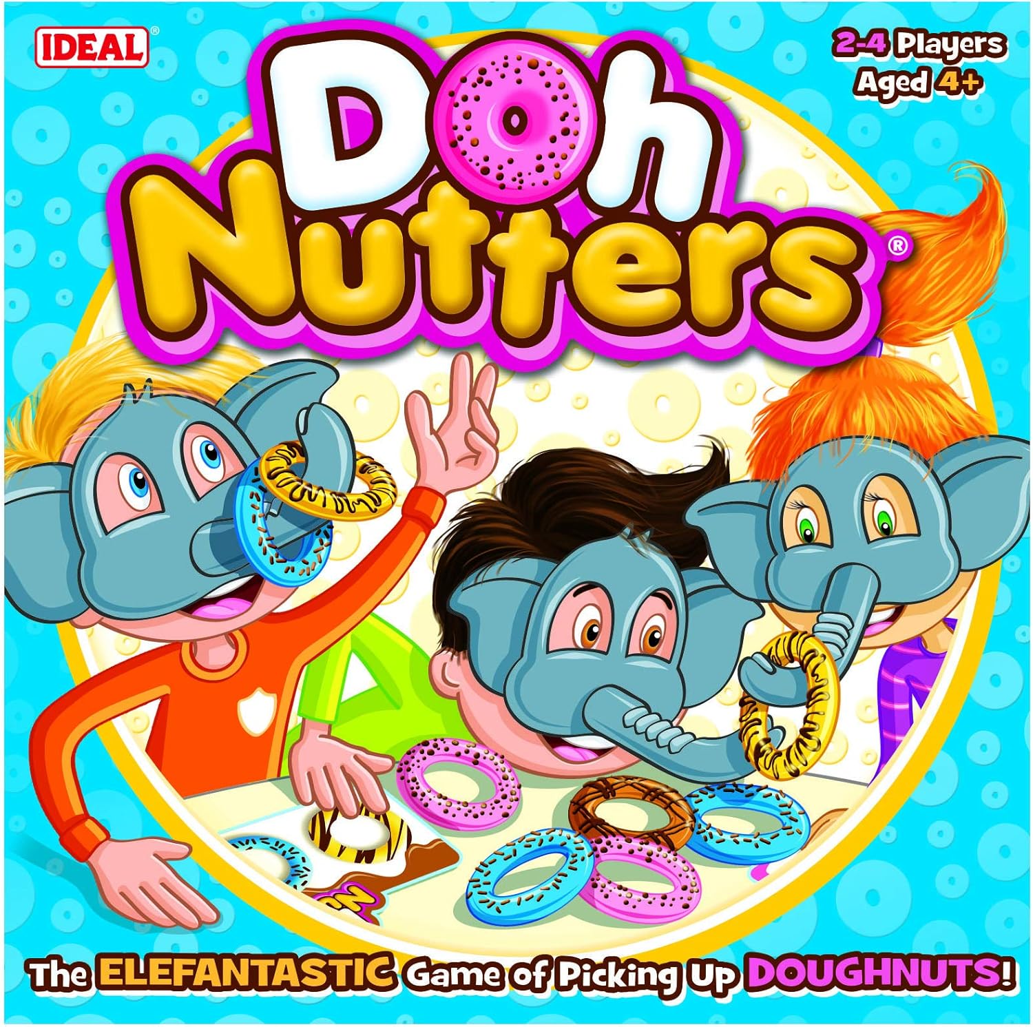 Ideal , Doh Nutters: The elefantastic Game of Picking up Doughnuts!, Kids Games, for 2-4 Players, Ages 4+