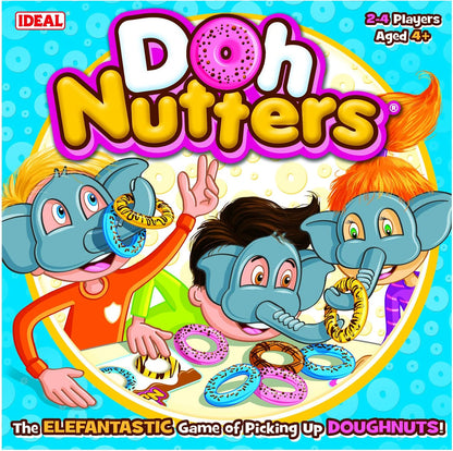 Ideal , Doh Nutters: The elefantastic Game of Picking up Doughnuts!, Kids Games, for 2-4 Players, Ages 4+