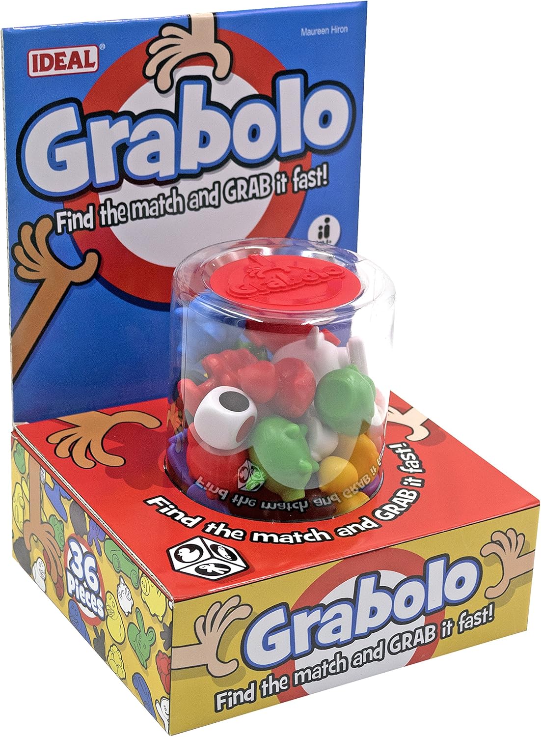 IDEAL, Grabolo: Find The Match and Grab it Fast Reaction Game!, Quick Play Family Game, For 3-6 Players, Ages 4+