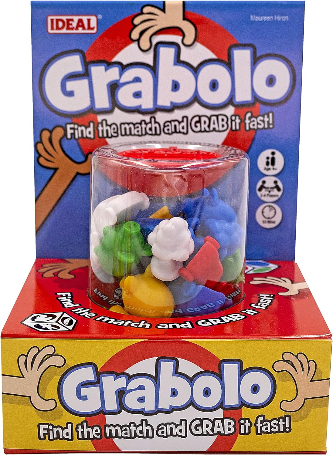 IDEAL, Grabolo: Find The Match and Grab it Fast Reaction Game!, Quick Play Family Game, For 3-6 Players, Ages 4+