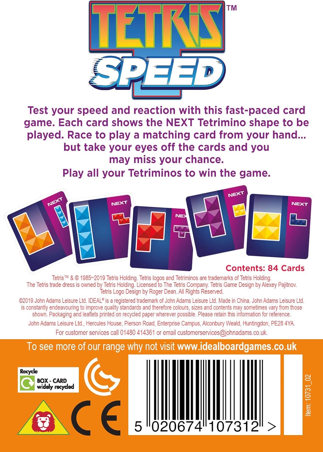 IDEAL | Tetris Speed: Tetris based card game | Card Game | Tetris | For 2-8 Players | Ages 6+