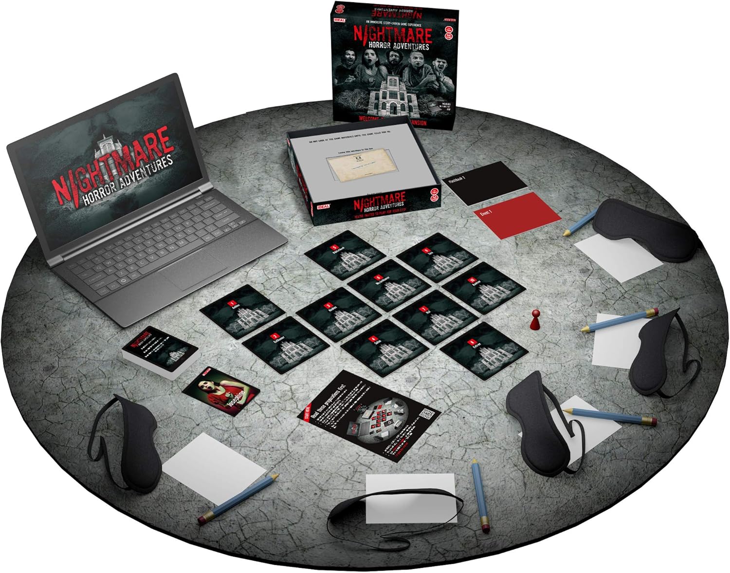 IDEAL | Nightmare Horror Adventures: An immersive story-driven horror board game experience | Murder Mystery Game | 4-5 Players | Ages 16+, Red