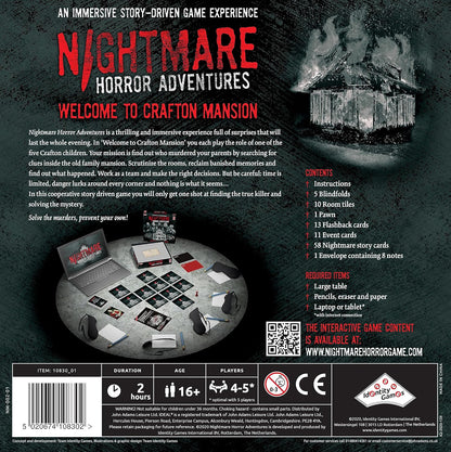 IDEAL | Nightmare Horror Adventures: An immersive story-driven horror board game experience | Murder Mystery Game | 4-5 Players | Ages 16+, Red
