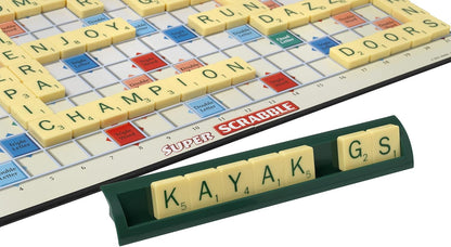 Super Scrabble: Twice as Many Tiles and a Giant-Sized Board, Classic Games, For 2-4 Players, Ages 10+