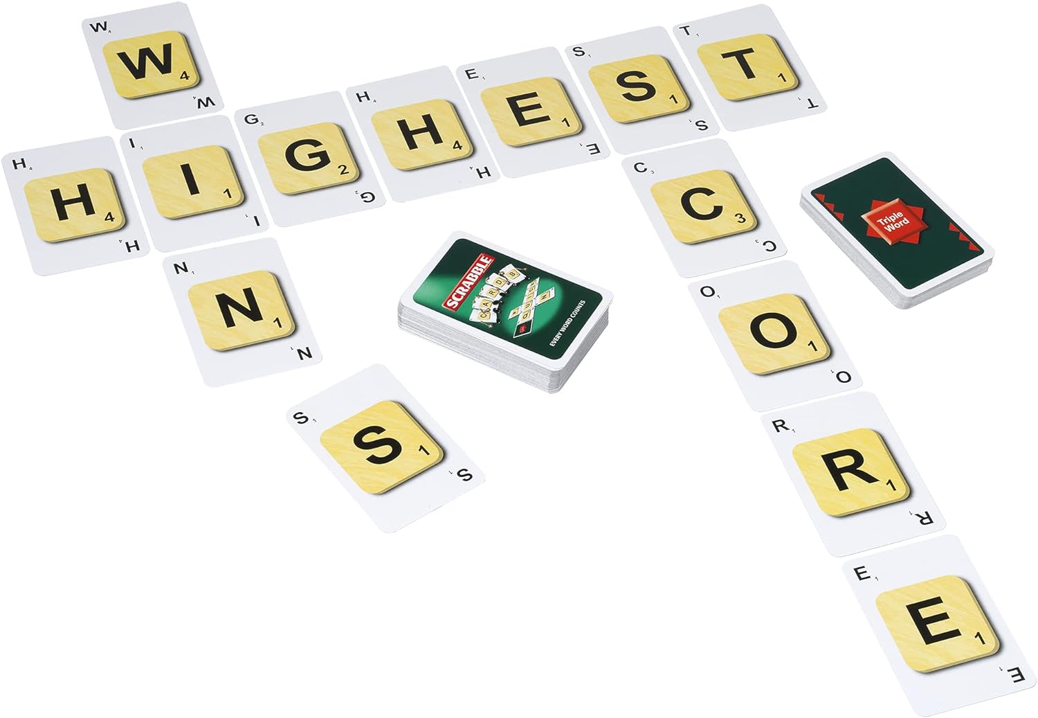 Scrabble Cards: the fast, fun way to make every word count, with 3 ways to play! | Classic Games | For 2-4 Players | Ages 10+, Red