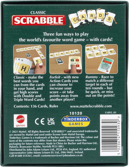 Scrabble Cards: the fast, fun way to make every word count, with 3 ways to play! | Classic Games | For 2-4 Players | Ages 10+, Red