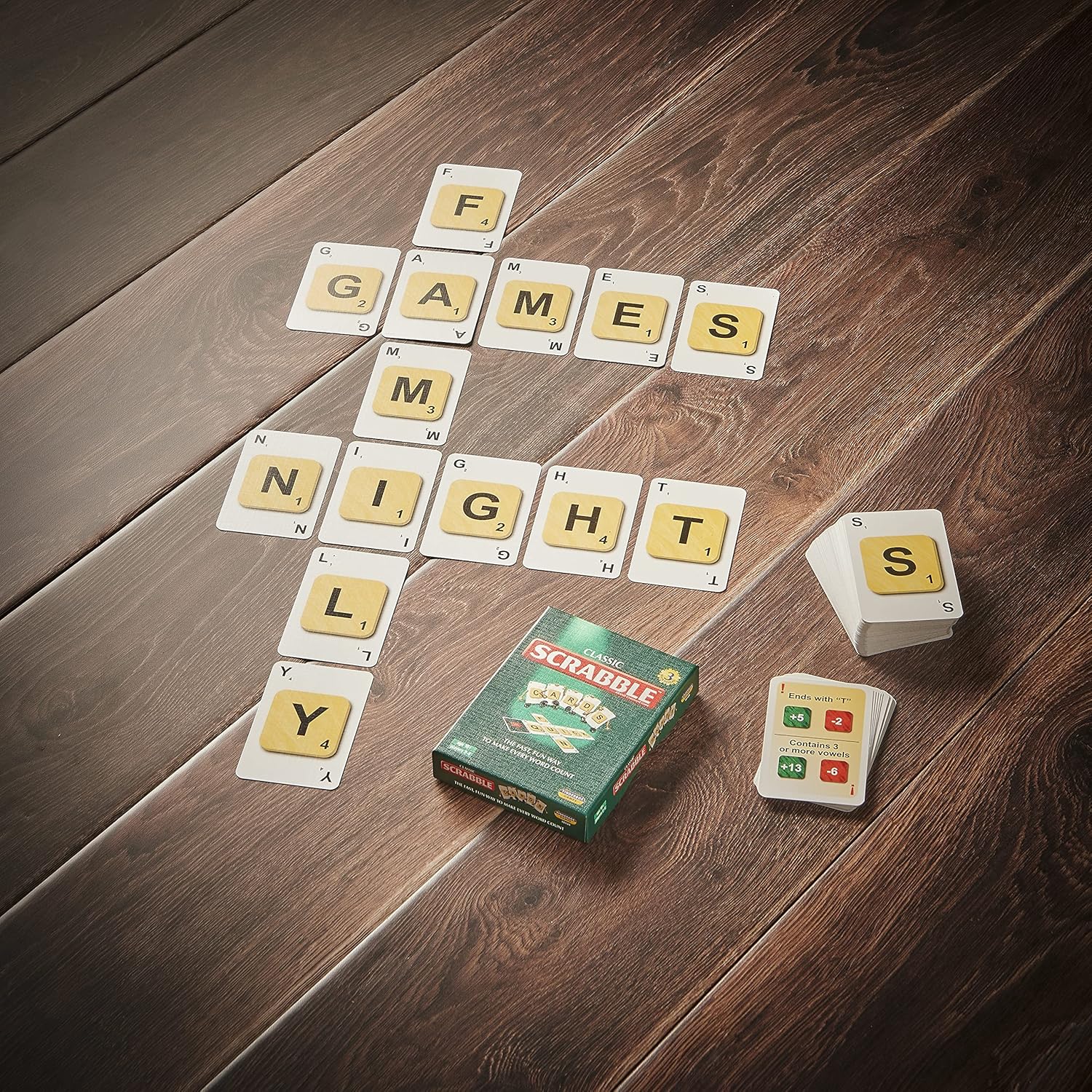 Scrabble Cards: the fast, fun way to make every word count, with 3 ways to play! | Classic Games | For 2-4 Players | Ages 10+, Red