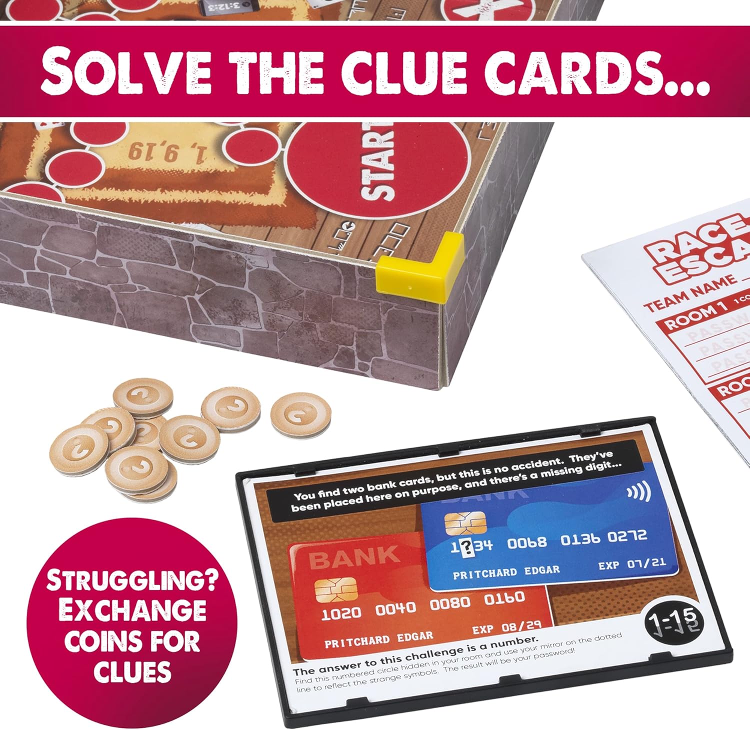 IDEAL | Race to Escape: The 3D replayable Escape Room board game! | Family Games | For 1-6 Players | Ages 8+