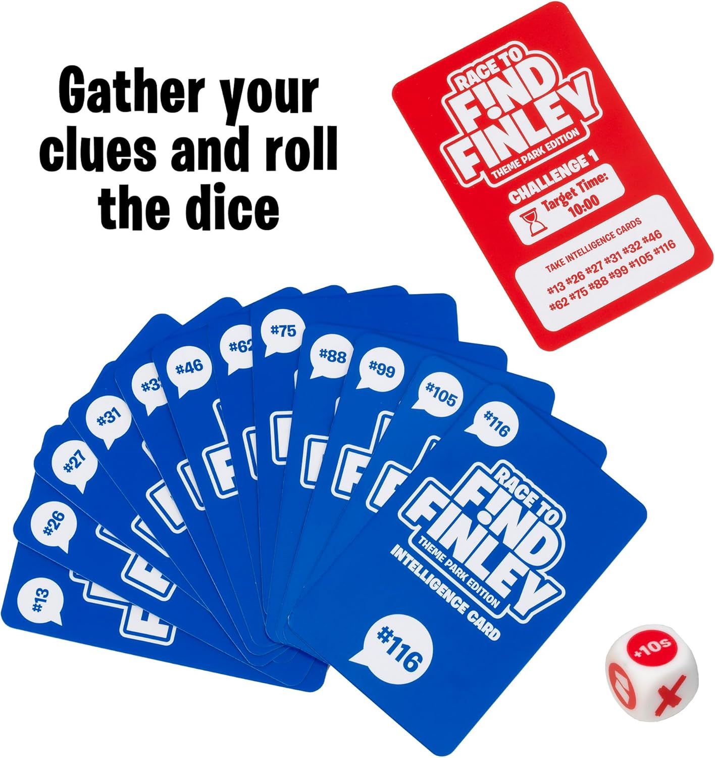 IDEAL | Race Find Finley Theme Park Edition: Gather clues, search the map. How fast will your team find Finley? | Family Games | 2+ Players | Ages 7+