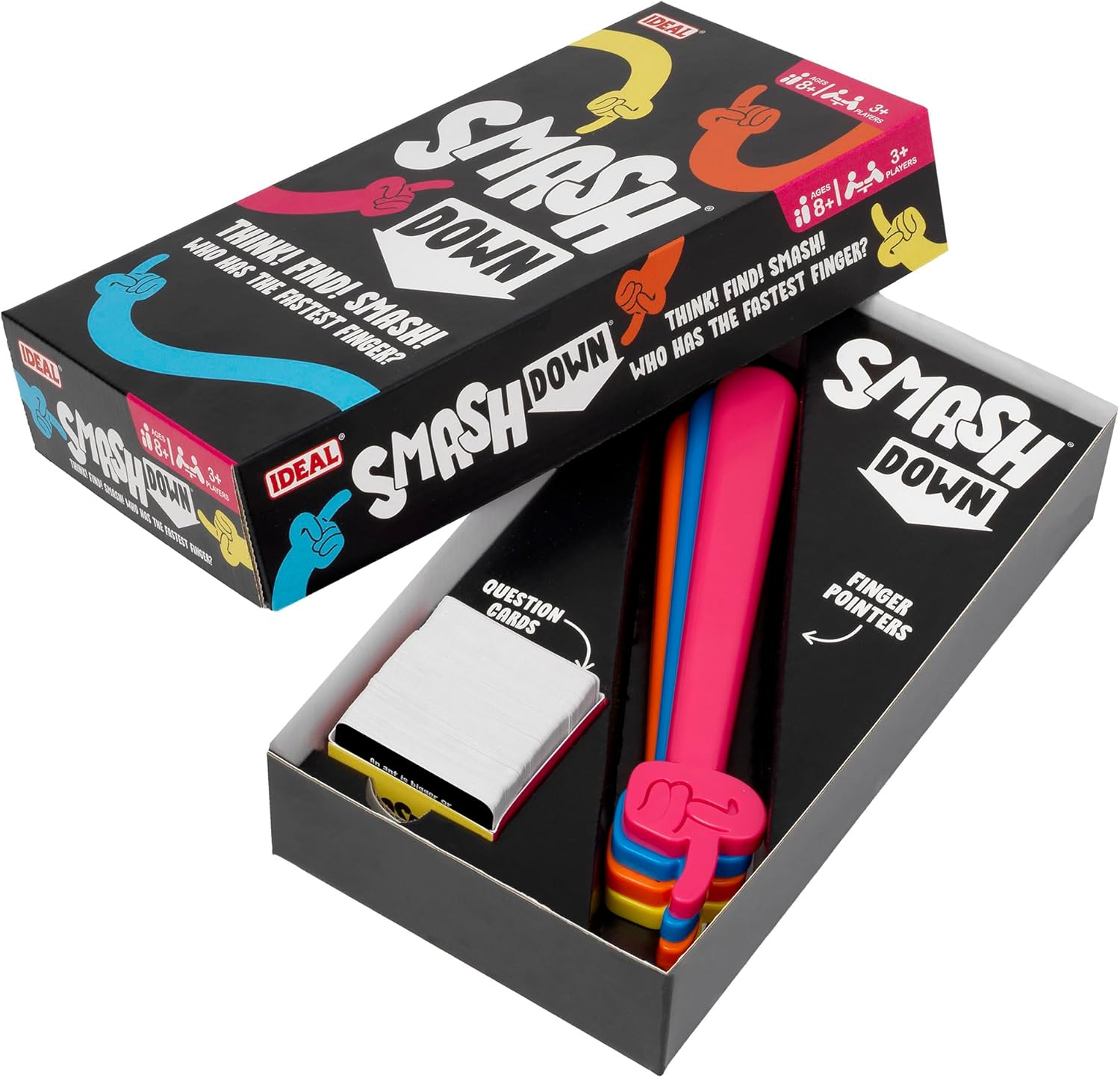 Ideal | Smash Down: Think! Find! SMASH! Who has the fastest finger? | Family Party Games | 3+ Players | Ages 8+