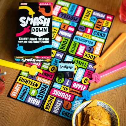 Ideal | Smash Down: Think! Find! SMASH! Who has the fastest finger? | Family Party Games | 3+ Players | Ages 8+