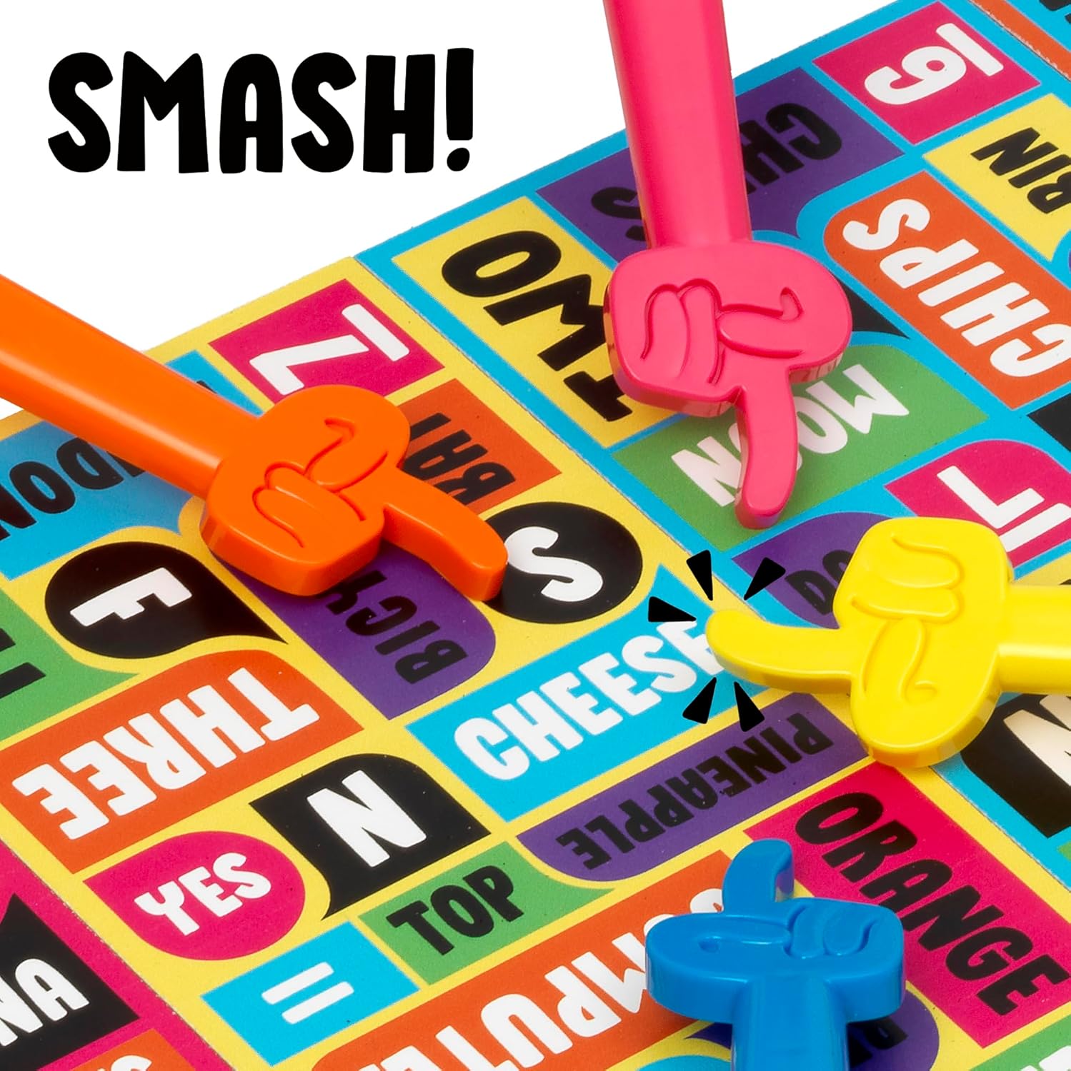 Ideal | Smash Down: Think! Find! SMASH! Who has the fastest finger? | Family Party Games | 3+ Players | Ages 8+