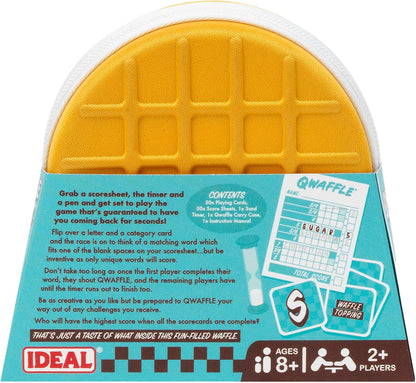 Ideal | Qwaffle: The tasty game of words and letters | Family Word Games | 2+ Players | Ages 8+