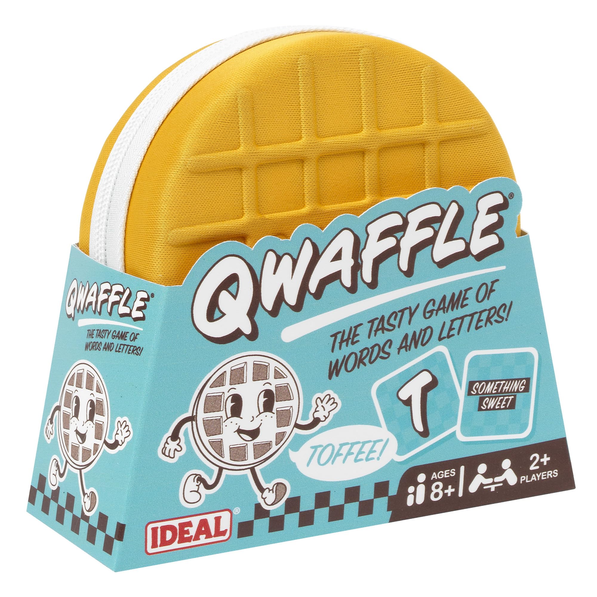 Ideal | Qwaffle: The tasty game of words and letters | Family Word Games | 2+ Players | Ages 8+