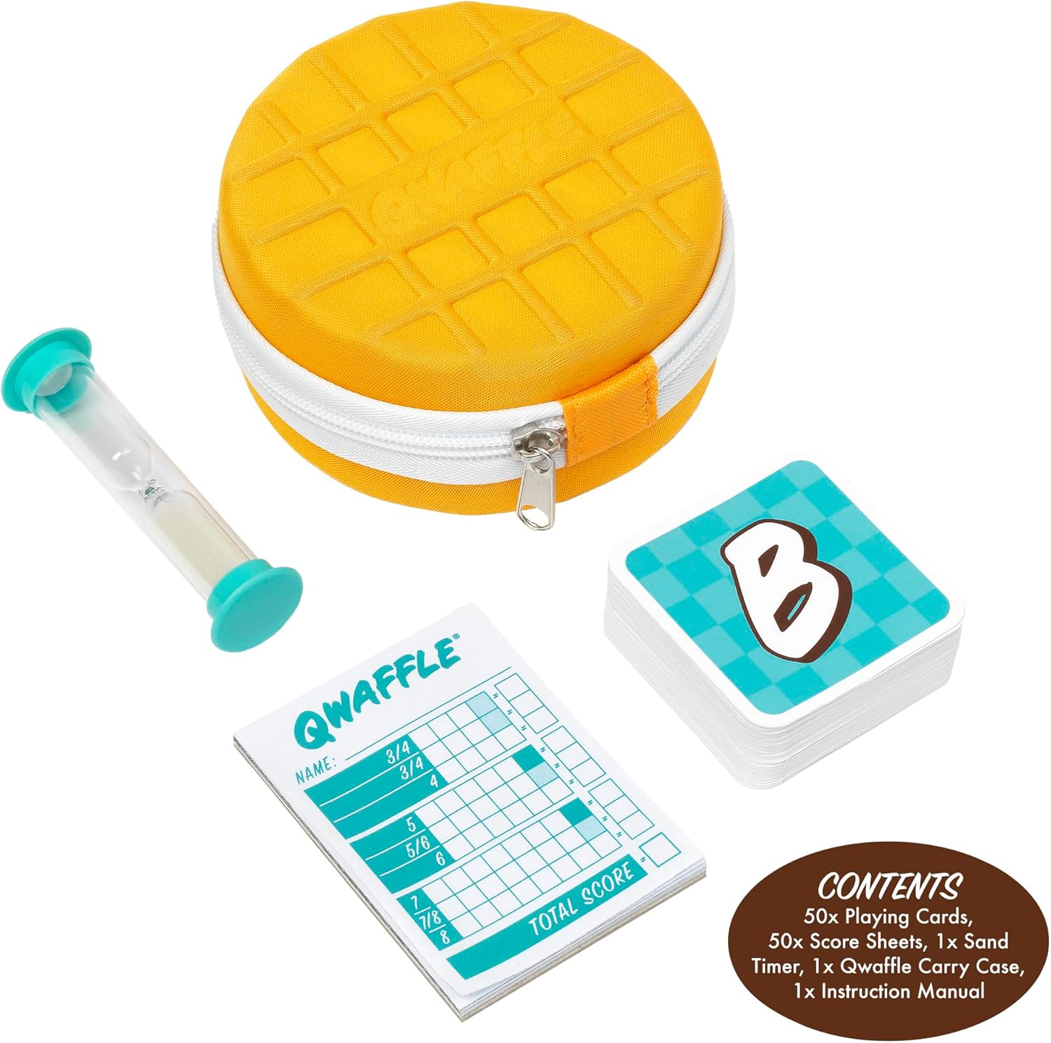 Ideal | Qwaffle: The tasty game of words and letters | Family Word Games | 2+ Players | Ages 8+