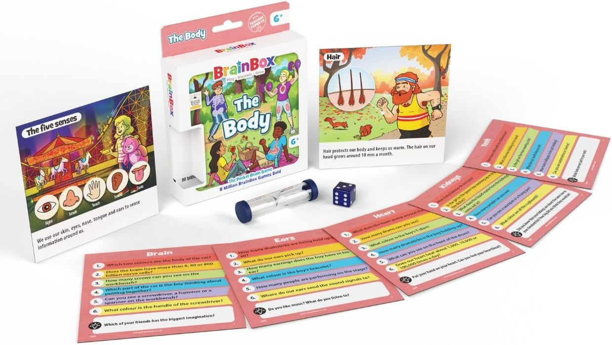 BrainBox Pocket The Body | Fun & Educational Travel Card Game | Ages 6+ | 1+ Players | 10 Minutes Playing Time