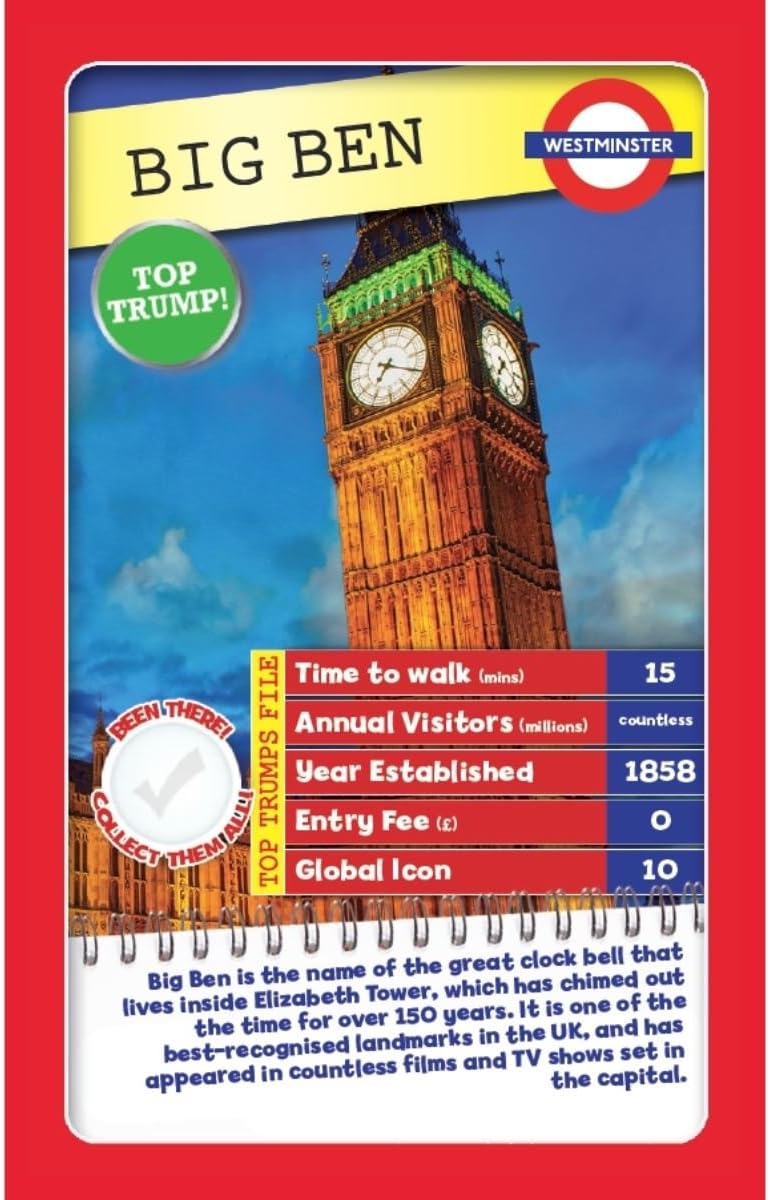 London 30 Things to See Top Trumps Card Game