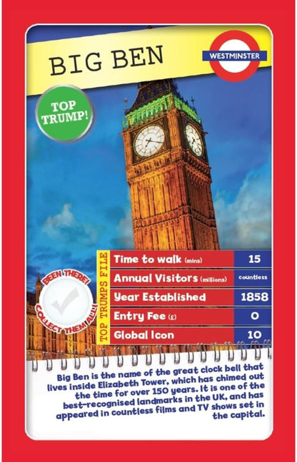London 30 Things to See Top Trumps Card Game