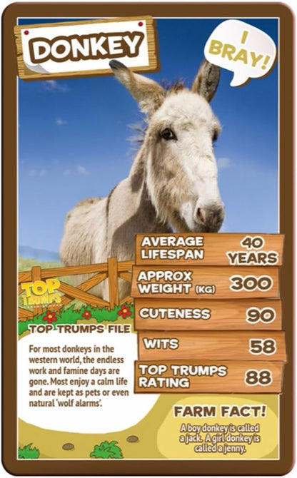 Farm Animals Top Trumps Card Game
