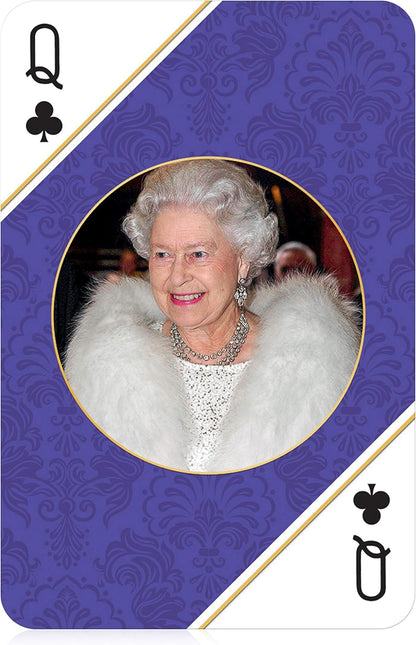 Waddingtons Number 1 HM Queen Elizabeth II Playing Card Game, play with Princess Charlotte, Prince George, King George VI and Her Majesty’s corgis, gift and toy for boys, girls and adults Aged 6 plus