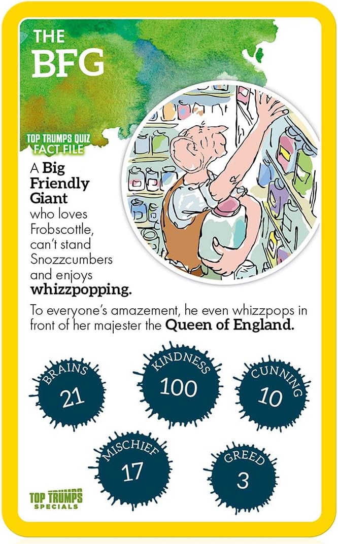 Top Trumps Roald Dahl Vol.1 Specials Card Game, play with gloriumptious characters from Matilda, The BFG, Charlie and the Chocolate Factory and Willy Wonka, gifts for boys and girls aged 6 plus