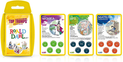 Top Trumps Roald Dahl Vol.1 Specials Card Game, play with gloriumptious characters from Matilda, The BFG, Charlie and the Chocolate Factory and Willy Wonka, gifts for boys and girls aged 6 plus