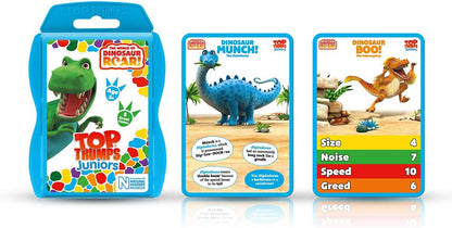 Top Trumps Junior Dinosaur Roar Card Game, play with Dinosaur Honk and Flap, 5 educational games including pairs, observation quiz and spot the difference, gift and toy for boys and girls aged 3 plus