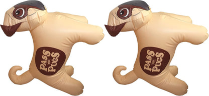 Pass the Pugs Dice Game, bounce the inflatable pugs around the garden, house, pool or beach and see how they land, first to 100 points wins, gifts and toys for Boys, Girls and adults Aged 6 plus